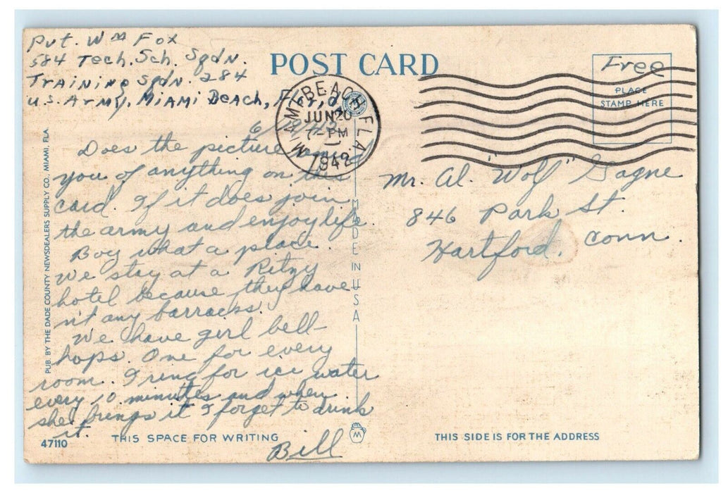 1942 Moss Covered Cypress Trees In Florida Everglades Pretty Women Suit Postcard