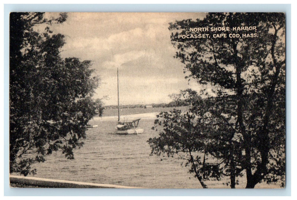 1949 North Shore Harbor Pocassett Cape Cod Massachusetts MA Postcard