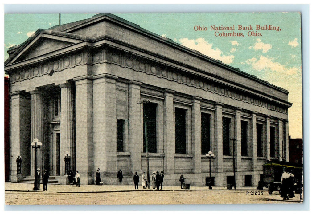 c1910s Ohio National Bank Building, Columbus Ohio OH Antique Unposted Postcard