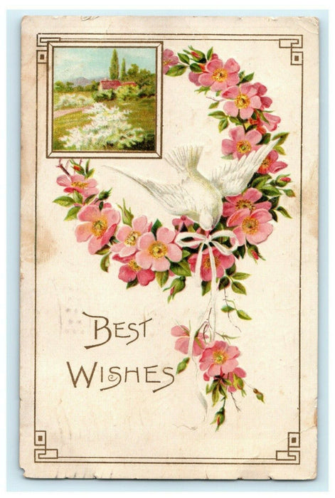 Happy Easter Art Deco Waynesboro PA 1910 Grabill IN Embossed Antique Postcard