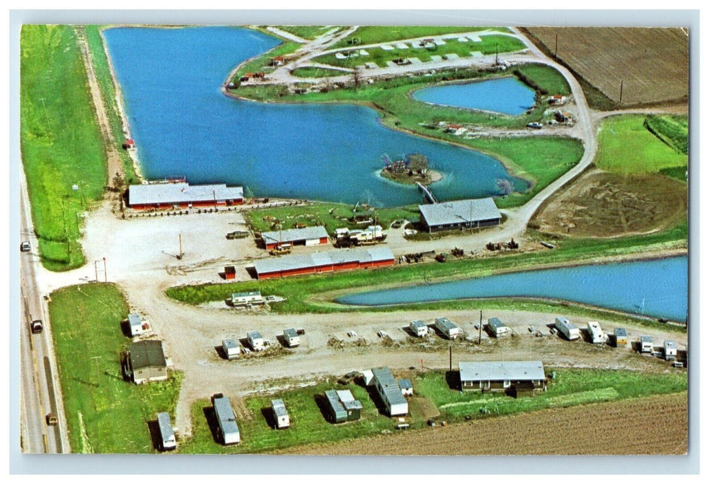 Aerial View Of Country Tavern Camping Fishing Arbela Missouri MO Postcard