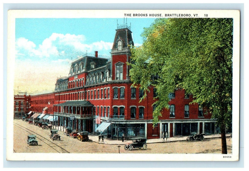 c1920's The Brooks House Brattleboro Vermont VT Unposted Vintage Postcard