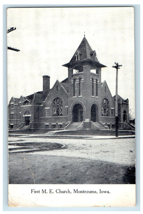 1912 First ME Church, Montezuma Iowa IA Posted Antique Postcard