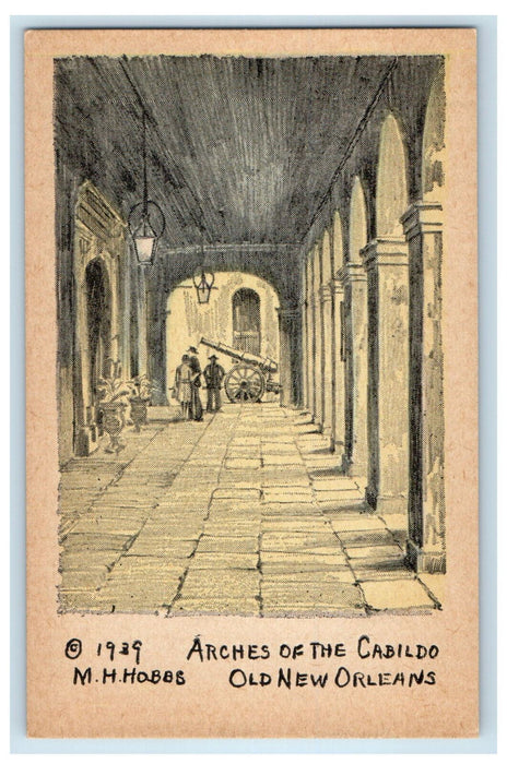 1939 Arches of the Cabildo Old New Orleans Louisiana LA Unposted Postcard
