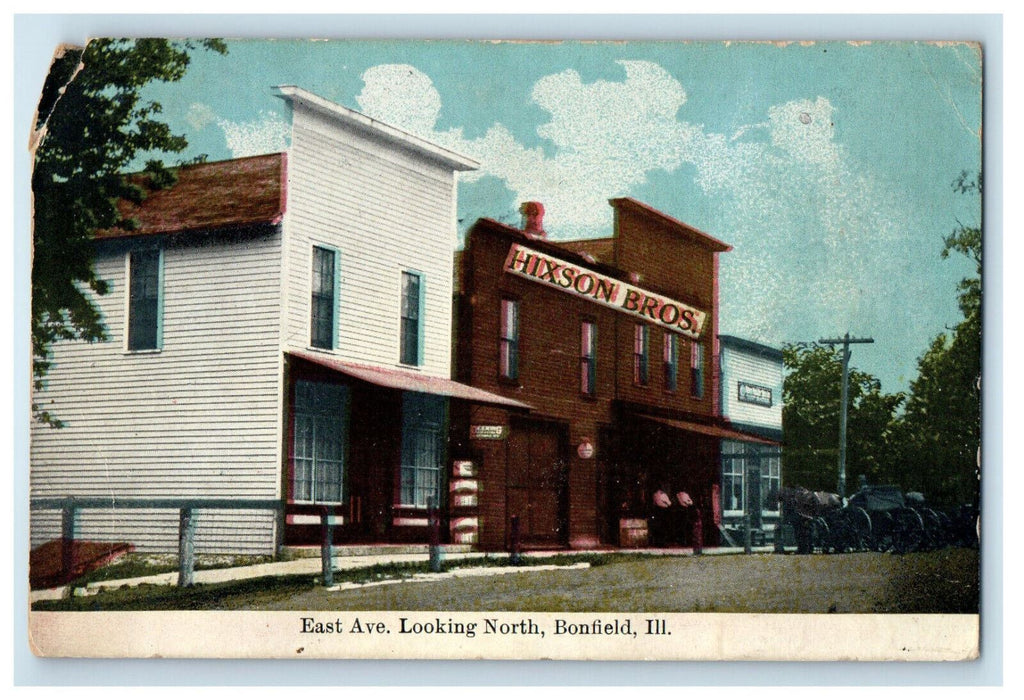1911 East Avenue Looking North Bonfield Illinois IL Antique Posted Postcard