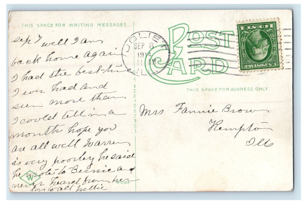 1914 Chicago Street Looking South Joliet Illinois IL Posted Antique Postcard