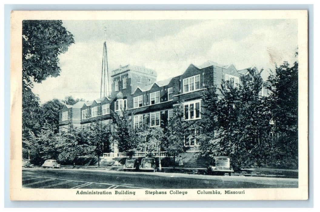 Columbia Missouri MO, Administration Building Stephens College Unposted Postcard