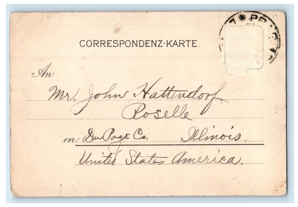 c1905 Gruss Aus Prag Der Pulverthurm Prague, Czech Republic Vintage Postcard