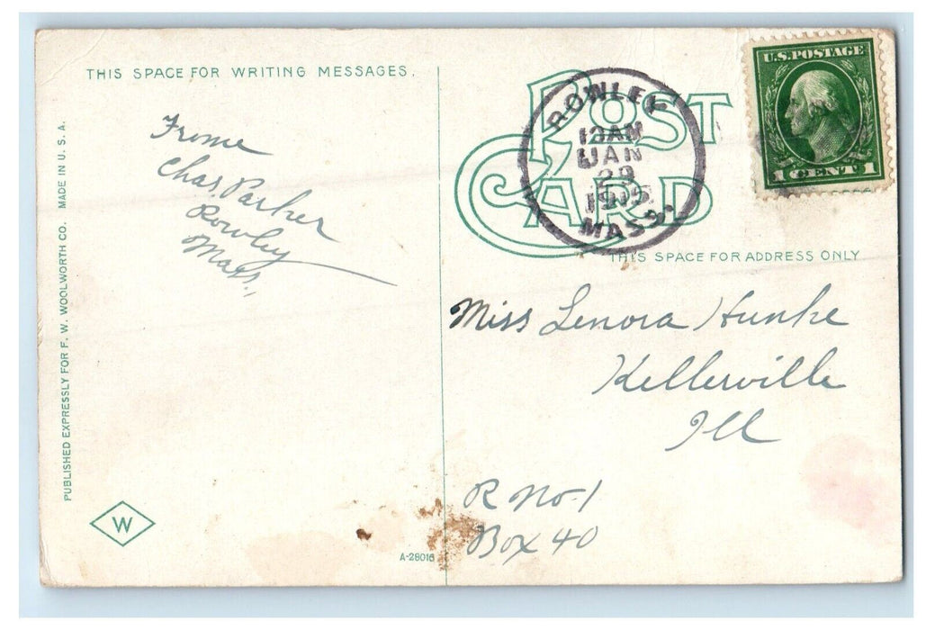 1915 Old Garrison House Built Newburyport Massachusetts MA Antique Postcard