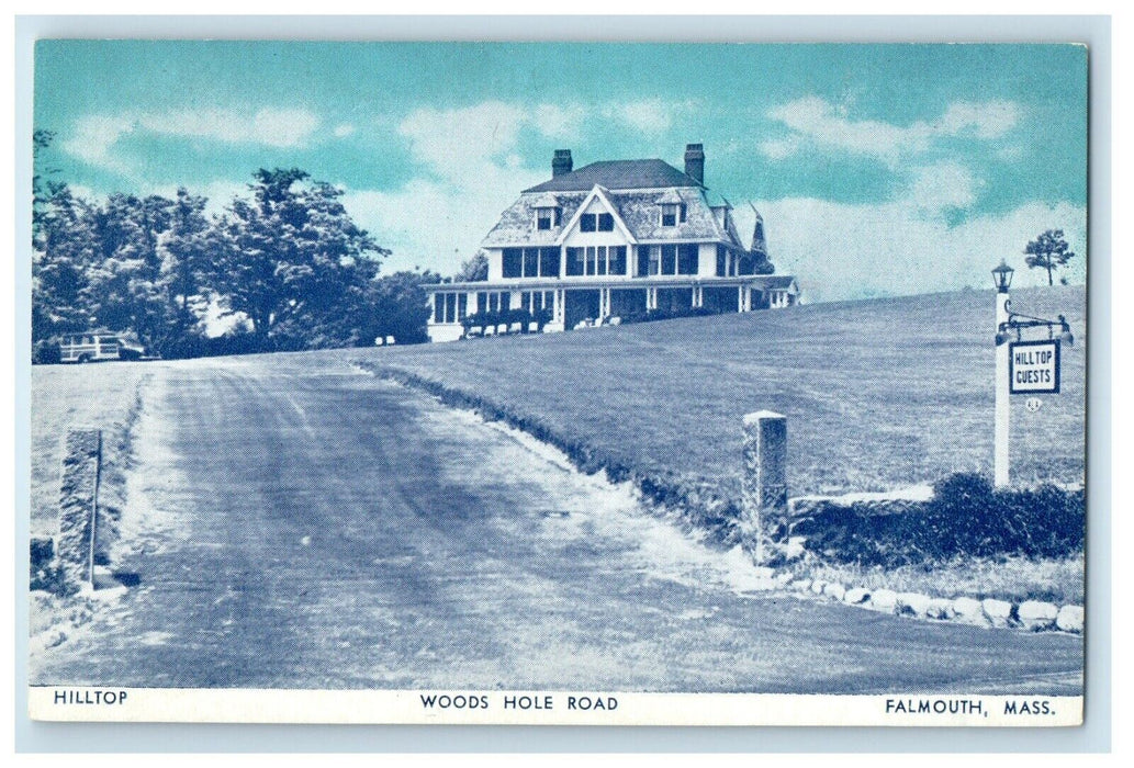 Hilltop Guest House Vineyard Woods Hole Road Falmouth Massachusetts MA Postcard
