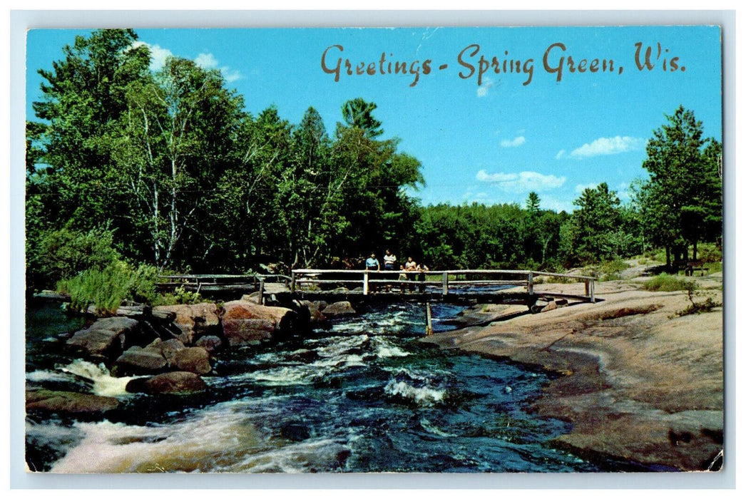 1958 Clear Waters in Vacationland Greetings Spring Green WI Postcard