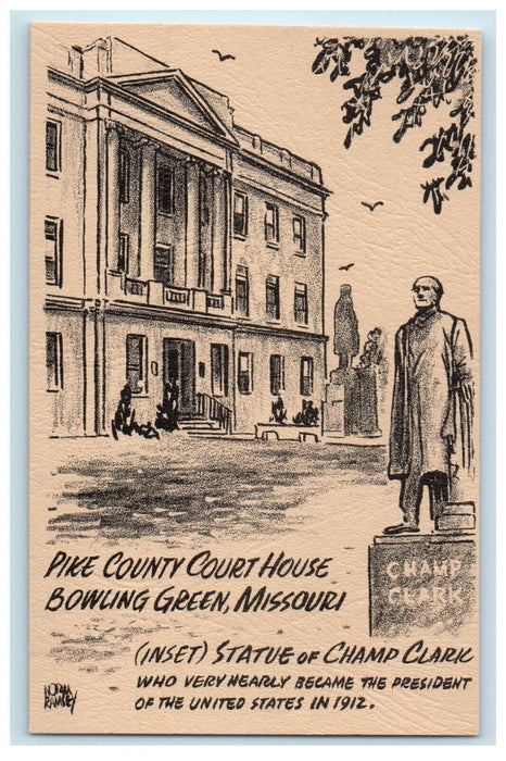 Pine County Court House Champ Clark Bowling Green Missouri MO Vintage Postcard