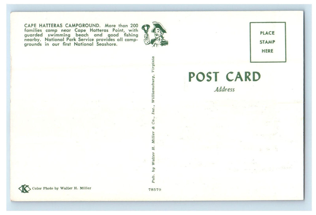 c1960s Cape Hatteras Campground National Park Service Postcard