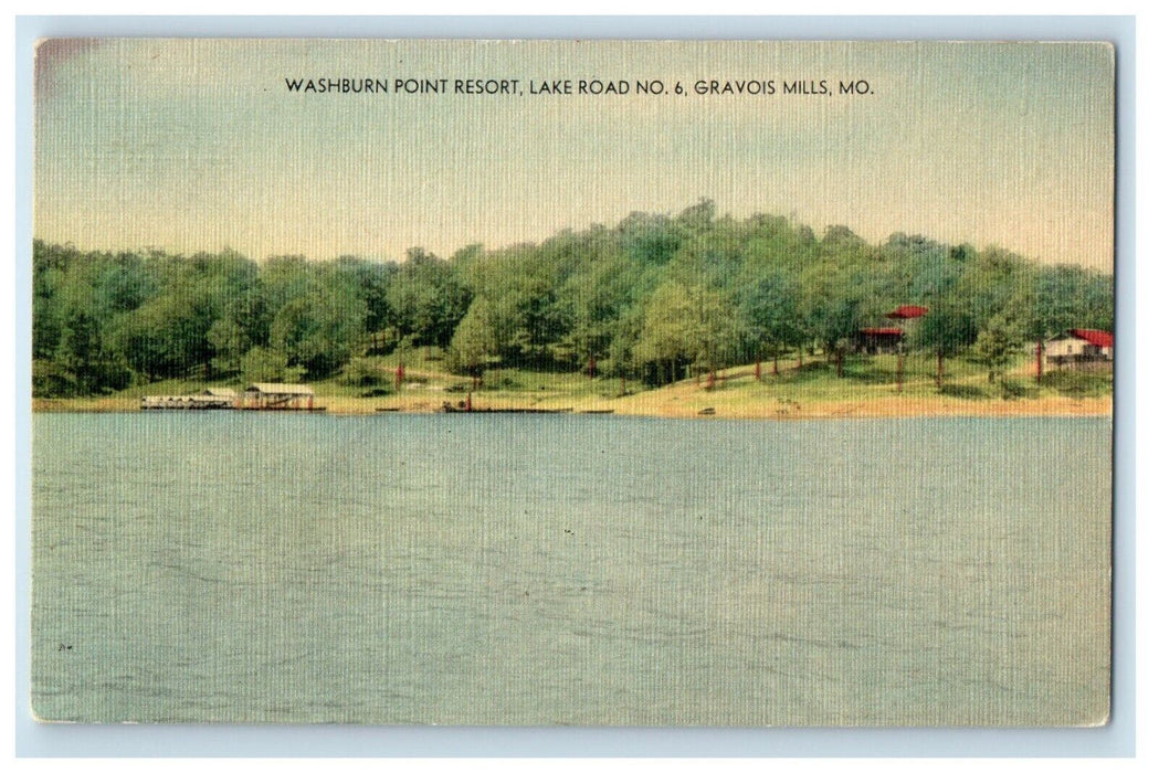 View Of Washburn Point Resort Lake Road No. 6 Gravois Mills Missouri MO Postcard