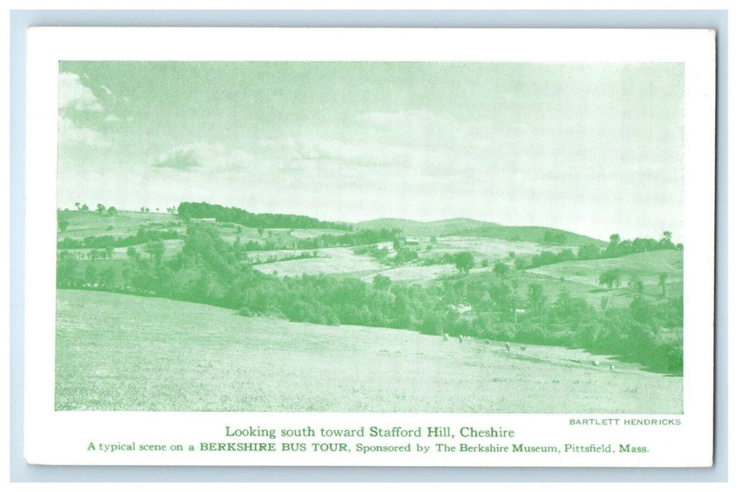 Pittsfield MA, Looking South Towards Stafford Hill Cheshire Bus Tours Postcard