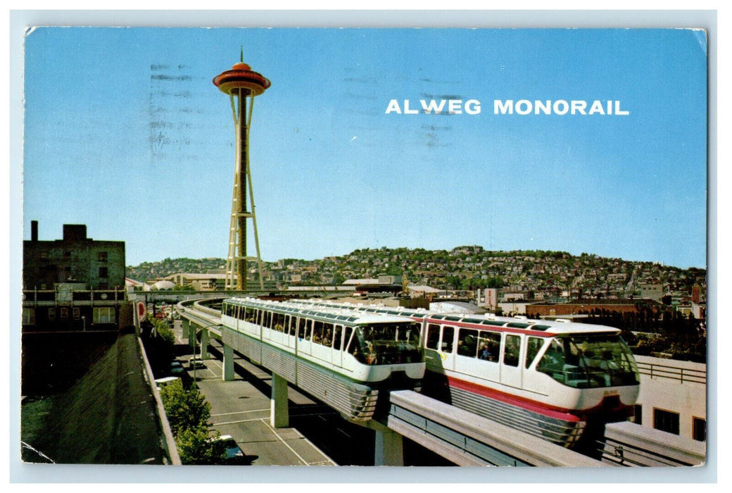 1962 Alweg Monorail Whisks Visitors to Seattle World Fair Washington WA Postcard