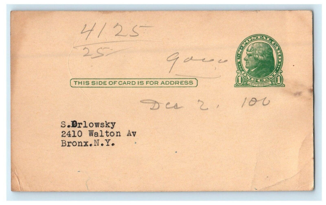 First Class Painter Edwards Employment Agencies Bronx NY Advertising Postcard