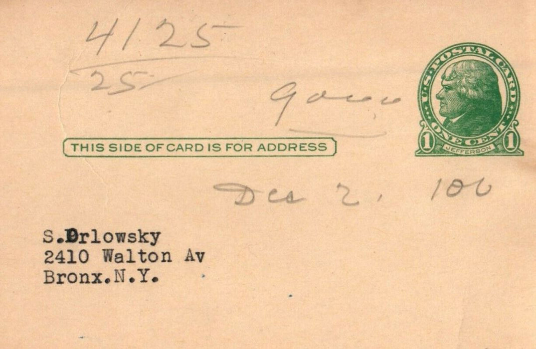 First Class Painter Edwards Employment Agencies Bronx NY Advertising Postcard