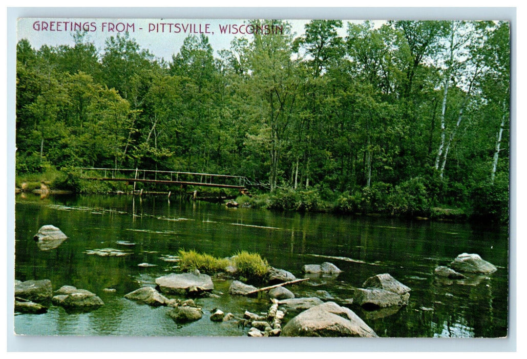 1963 Greetings from Pittsville Wisconsin WI Babcock WI Posted Postcard