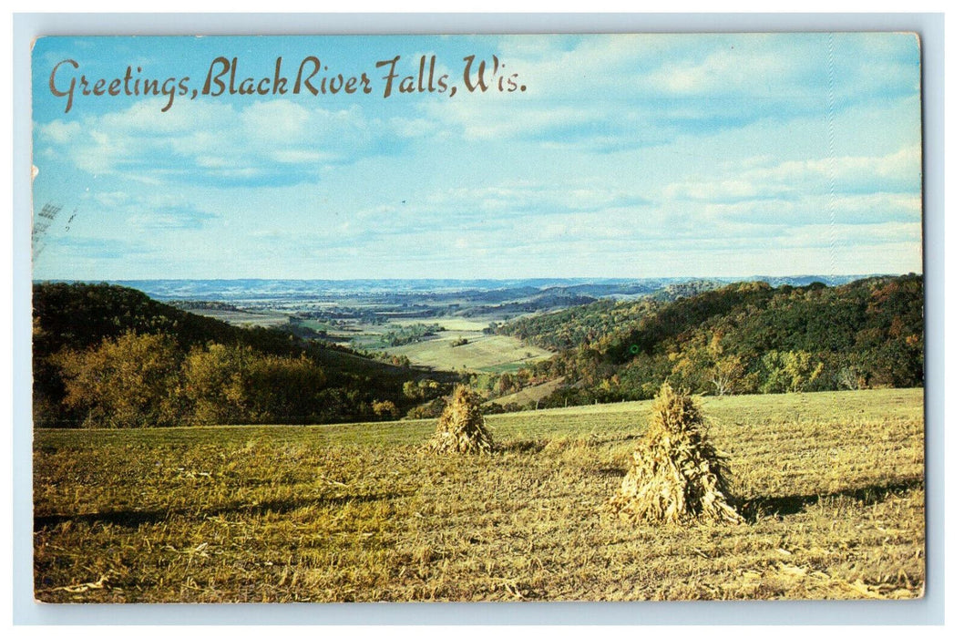 c1960s Greetings Black River Falls, Wisconsin WI Unposted Postcard