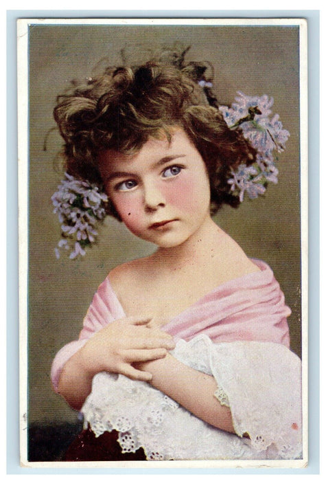 1909 Pretty Little Girl Studio Portrait Cobbleskill Fair New York NY Postcard