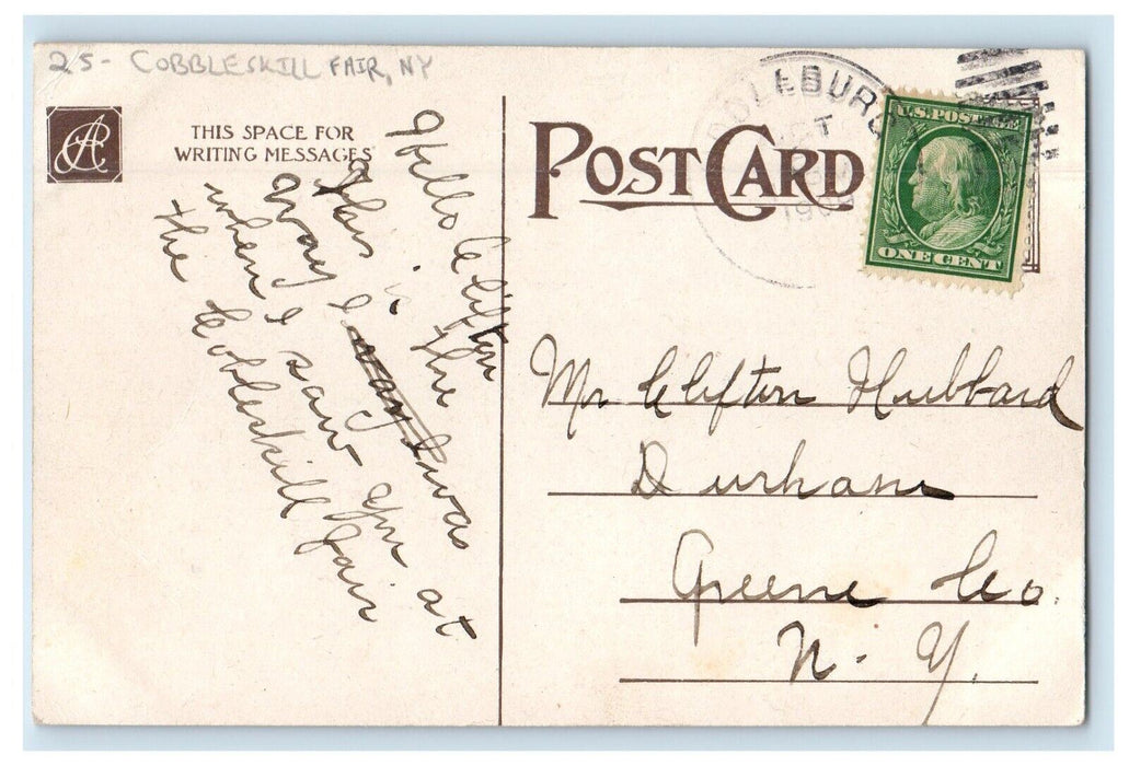 1909 Pretty Little Girl Studio Portrait Cobbleskill Fair New York NY Postcard