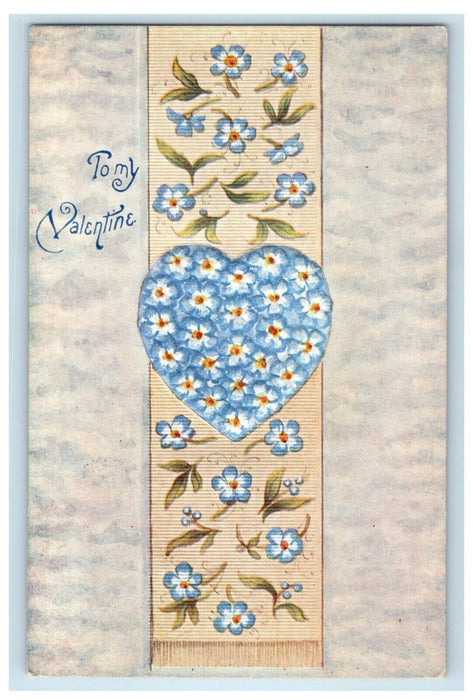 1909 Valentine Pansies Flowers Heart Embossed Greensburg PA Antique Postcard
