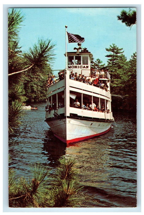 c1960's MV Mohican Ship Paradise Bay on Lake George New York NY Postcard