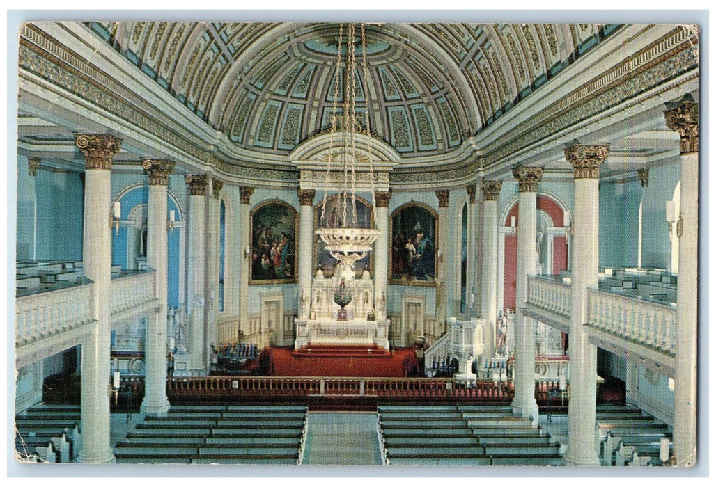 c1950's Sacred Heart Church Webster Massachusetts MA Vintage Unposted Postcard