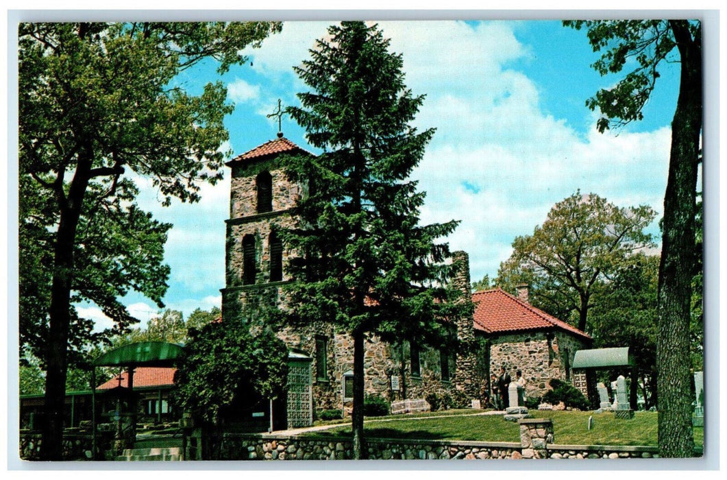 c1960's Church of St. Joseph's Shrine Brooklyn Michigan MI Vintage Postcard