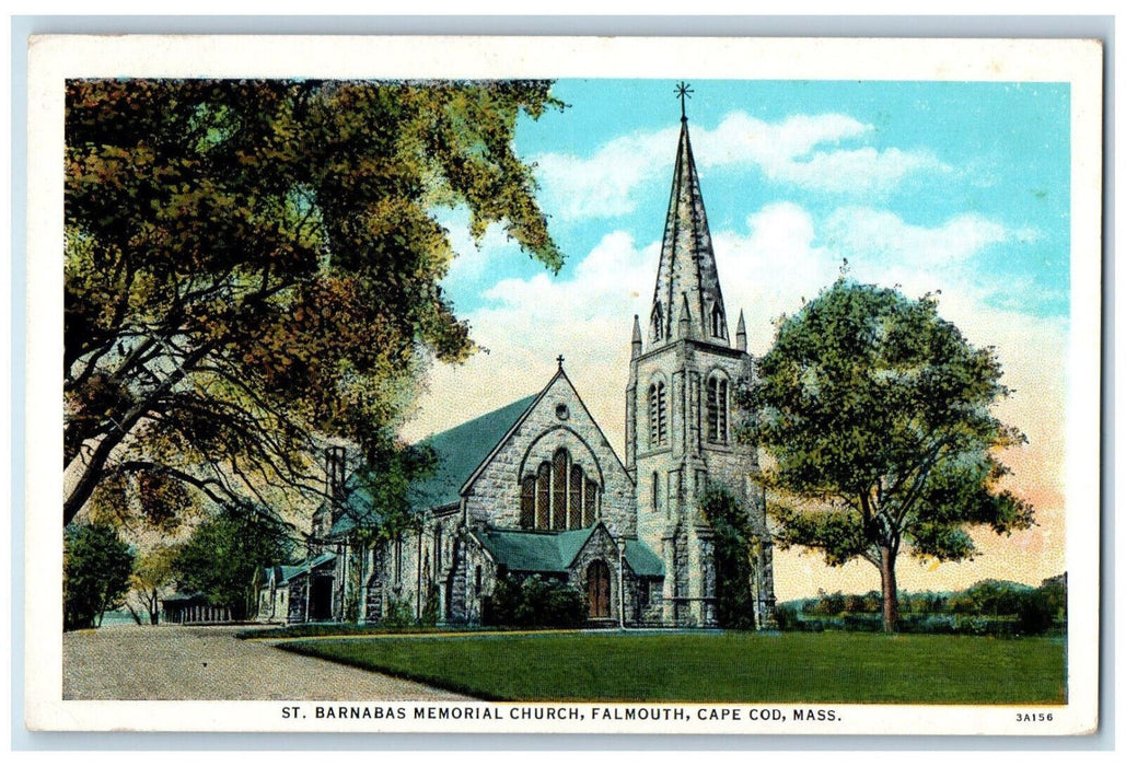 c1920's St. Barnabas Memorial Church Falmouth Cape Cod Massachusetts MA Postcard