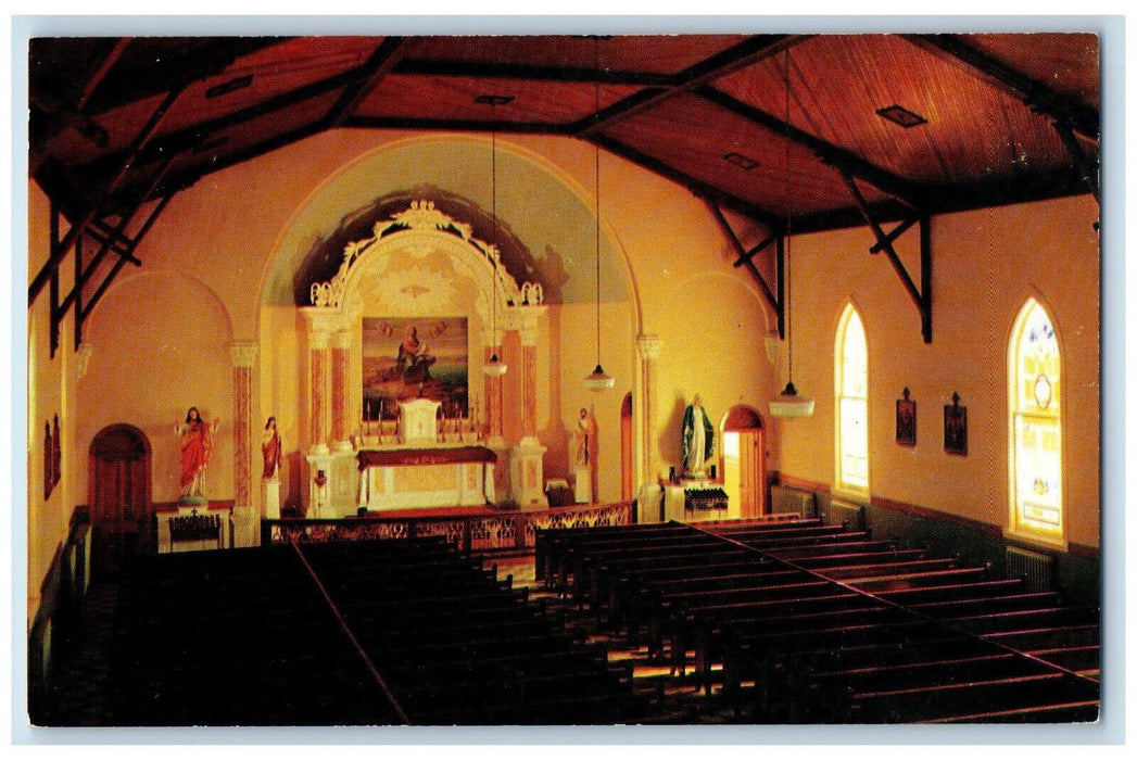 c1950's Interior, Jesus Image, St. John's Church Hollywood Maryland MD Postcard