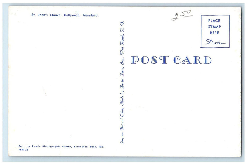 c1950's Interior, Jesus Image, St. John's Church Hollywood Maryland MD Postcard