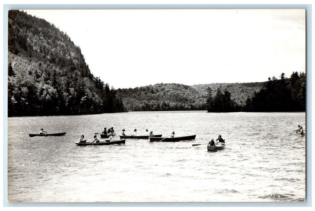 c1940's Canoeing Boating Pyramid Lake New York NY RPPC Unposted Photo Postcard