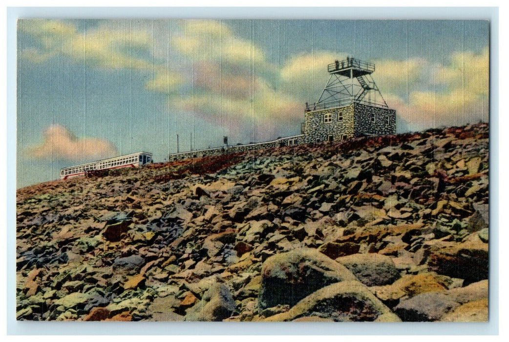 c1920 Streamline Cog Train at Summit of Pikes Peak Colorado CO Unposted Postcard