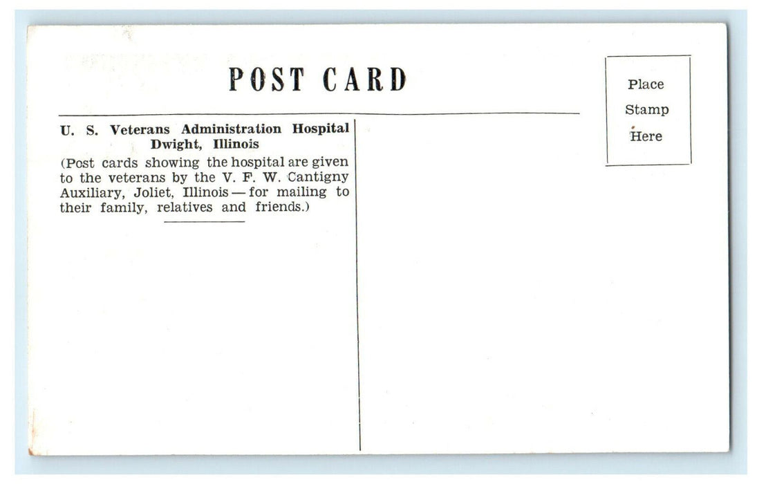 c1940s US Veterans Administration Hospital Dwight Illinois IL Unposted Postcard