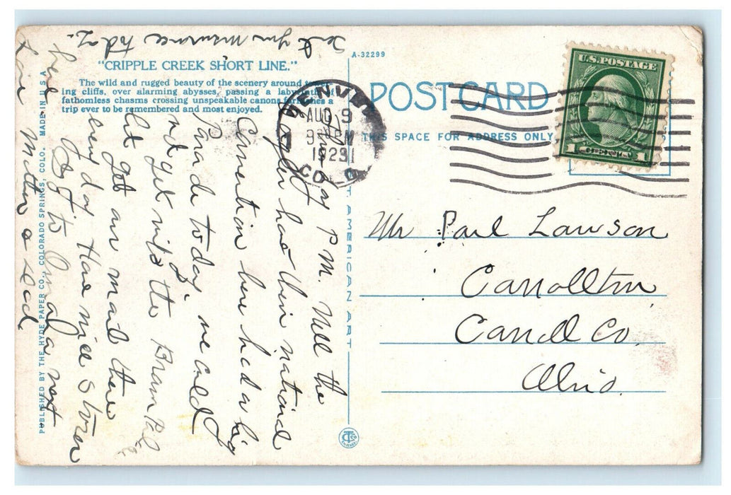 1923 Traveling Through Mountains By Moonlight Colorado CO Posted Postcard