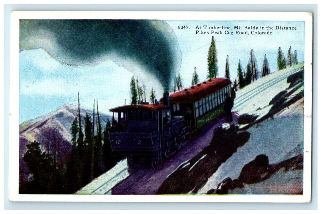 c1920s At Timberline Mt. Baldy in the Distance Pikes Peak Colorado CO Postcard