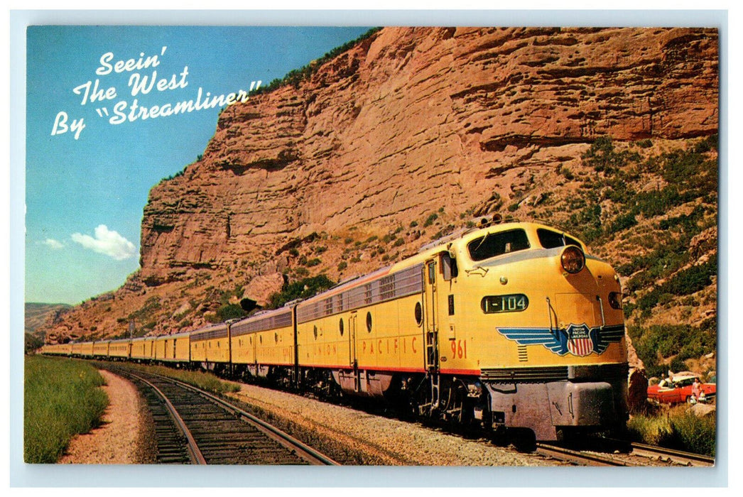 c1950 Seein The West Sleek Luxury Streamliner Canada to Mexico Route Postcard