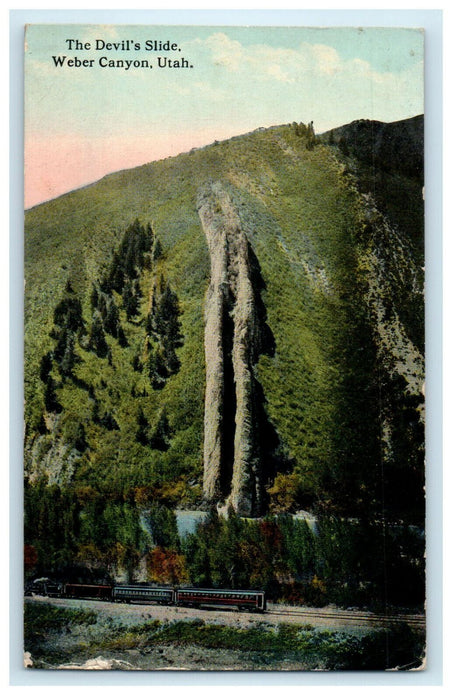 Greenery Scene, Devil's Slide Weber Canyon Utah UT Unposted Vintage Postcard