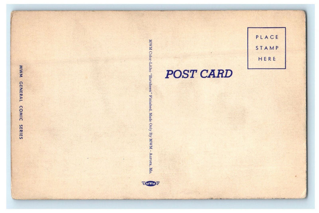 c1940s We Stopped Here This Morning Company Truck MWM Comic Series Postcard