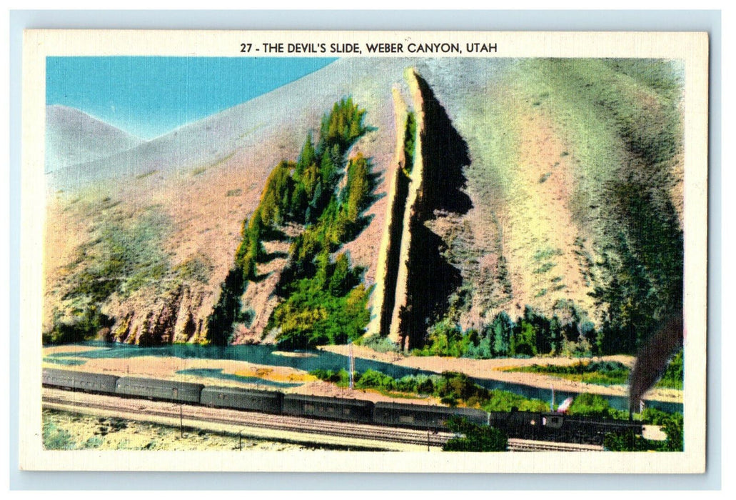 c1950s Gigantic Freak of Nature, Devil's Slide Weber Canyon Utah UT  Postcard