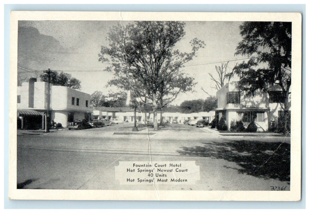 1940 Fountain Court Hotel, Hot Springs Newest Court Arkansas AR Postcard