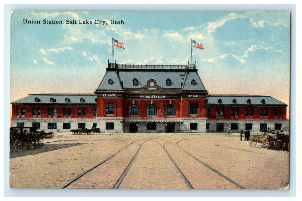 View Outside of Union Station, Salt Lake City Utah UT Unposted Postcard