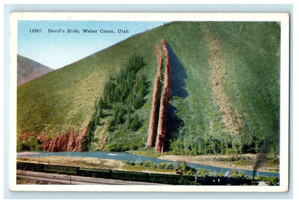 c1950s Devil's Slide Outburst of Porphyry Weber Canyon Utah UT Postcard