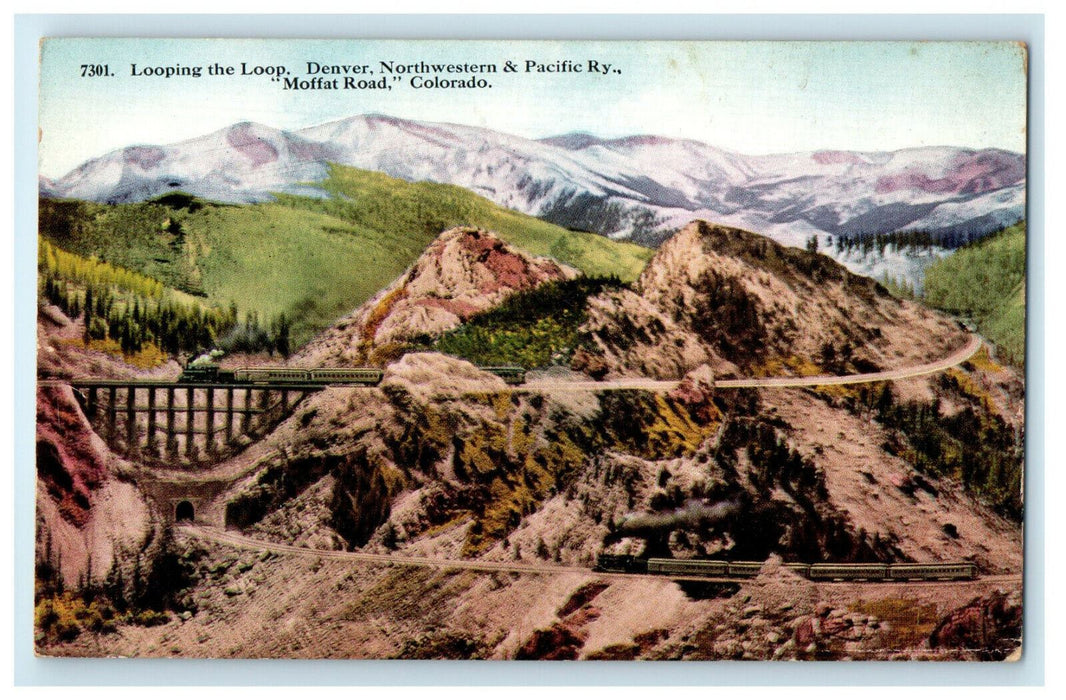 c1920s Looping The Loop Denver NW & Pacific Ry Moffat Road Colorado Co Postcard
