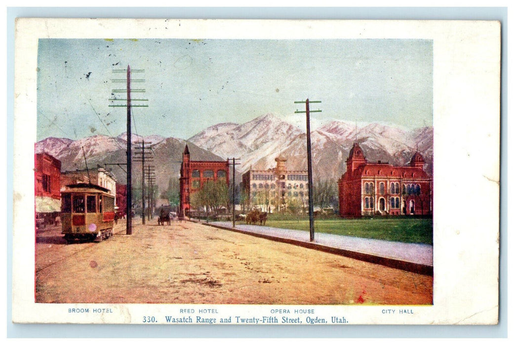 1911 Wasatch Range and Twenty-Fifth St. Ogden Utah UT Posted Postcard