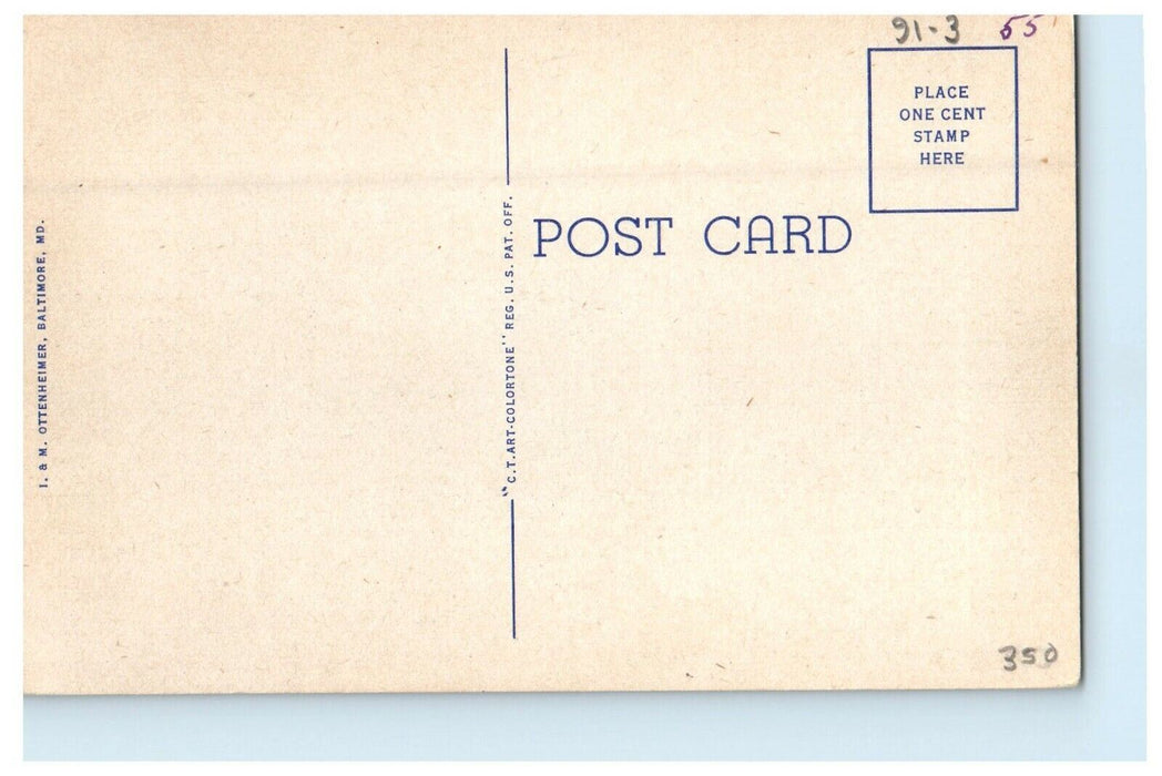 c1940's Greyhound Bus Terminal Street View Cars Baltimore Maryland MD Postcard