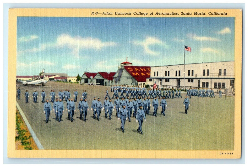 c1940's Allan Hancock College Aeronautics Santa Maria California CA Postcard