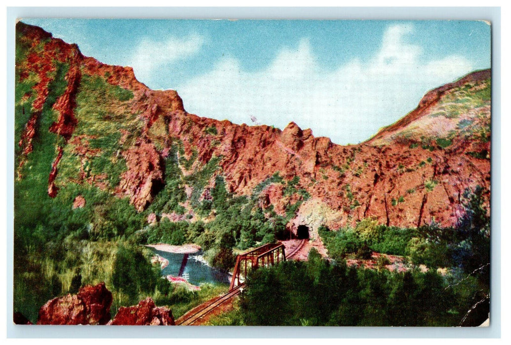 View of Tunnel No. 3 in Weber Canyon Utah UT Posted Postcard